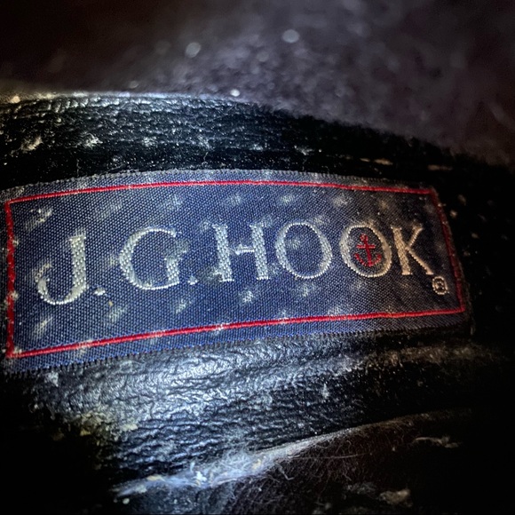 J.G. Hook Black Leather Block Heel Y2K Ankle Boots - Picture 7 of 7